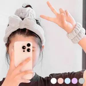 리본 헤어밴드 손목 세안 밴드 세트