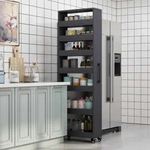 이동식 틈새장 슬라이딩 틈새 수납장 비스포크 냉장고