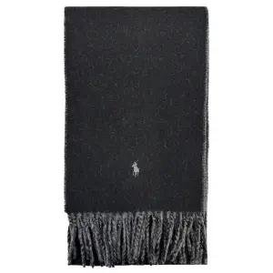 폴로 랄프로렌 클래식 단색로고 양면 울 머플러 블랙 그레이