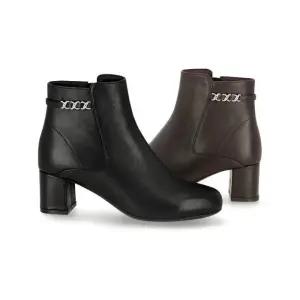 엘칸토 HC09 여성 보석장식 앵클부츠 블랙/브라운 쿠션업 LCWA60U54C