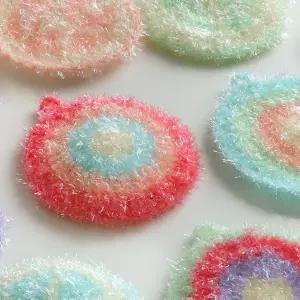 강력한 아크릴 주방 세제필요없는 수세미 뜨게질 원형 거품 싱크대 흠집방지 욕실 걸이형 과일