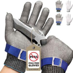 ANSI A9 절단 방지 장갑 식품 등급 316L 스테인레스 스틸 와이어 금속 주방, 고기 용 노동