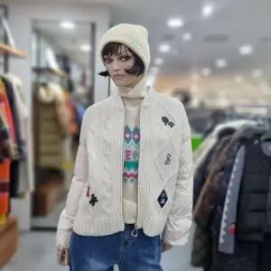 베네통/애플아울렛/피셔맨 니트 경량 구스 패딩/BAPD53461