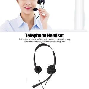 2.5mm 비즈니스 헤드셋 홈 콜 센터용 HD 마이크가 포함된 바이노럴 유선 헤드셋 텔레마케팅 바이노럴 유선