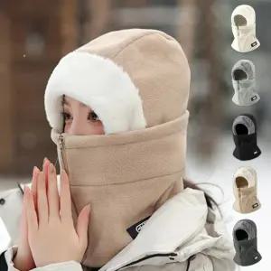 3IN1 지퍼 후드넥워머 겨울 방한 후드워머 모자마스크목도리일체형