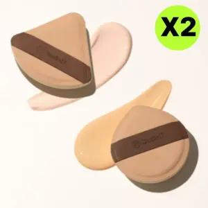 스튜디오17 팡팡 대왕 쿠션 물방울 + 삼각 퍼프 X 2