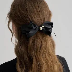 [장폴클라리쎄]메릴 진주 리본 자동핀 JP-25-110AB