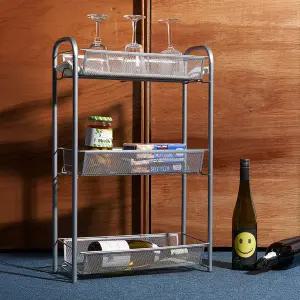 동서가구 라키 철제 메쉬 3단 슬림 스탠드 선반 DF927276