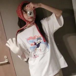 [모코블링]프린팅 피치 반팔티 반팔티 오버핏티셔츠 나염티 피치기모티 겨울반팔티셔츠