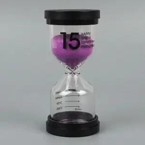 심플디자인 인테리어 탁상 양치 유리 모래시계 15분/타이머/인테리어용/가정용/선물용/장식용/15분모래시계
