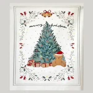 테디의 해피홀리데이 크리스마스포스터 패브릭포스터 크리스마스 트리 소품 가리개