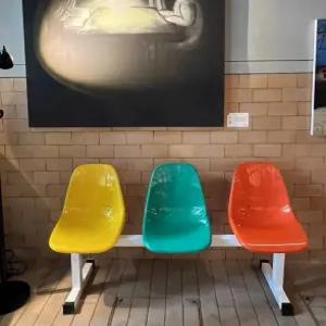 대기석 의자 플라스틱 휴게실 업소용 빈티지 웨이팅 2인용