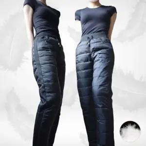 덕다운 100% 오리털 패딩바지 여성 겨울 누빔 덕다운 패딩 방한 방풍 밴딩 솜 누비 바지