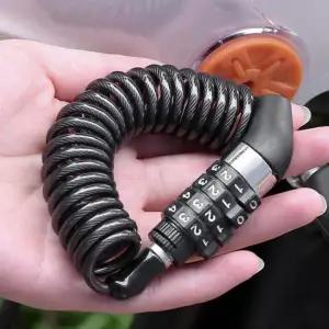 [하프클럽/]열쇠 일체형 자전거 스프링 자물쇠 도난방지 번호키