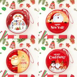 산타 크리스마스 동전지갑 원형 미니 코인 지갑 파우치 지퍼 정리 이어폰 보관함 해외여행