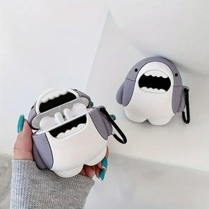 헤드셋 블루투스 4 Pro 이어폰 커버 실리콘 2 1 무선 3 상어 박스 AirPods 또는 케이스 귀여운 용 만화