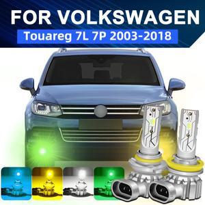 폭스바겐 VW 투아렉 7L 7P 전면 LED 안개등 전구 듀얼 컬러 2003-2018 2005 2011