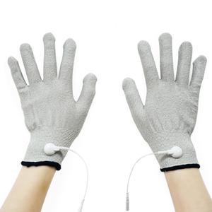 10/EM 기계용 어댑터 리드 와이어가 있는 은색 전도성 마사지 장갑 한