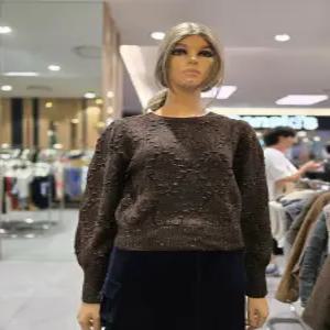 [에고이스트] 스팽글 믹스 볼륨 소매 니트  ER4KL-463