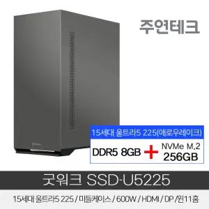 15세대 주연테크 굿워크 SSD-U5225 울트라5/8G/NVMe256G/윈11홈 사무용 기획 데스크탑