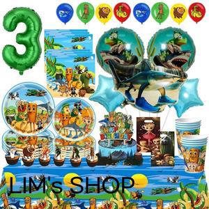 브레인롯 이탈리아 생일 장식 파티 용품 테이블웨어 텅 사후르 풍선 트랄라레로 선물 가방 케이크