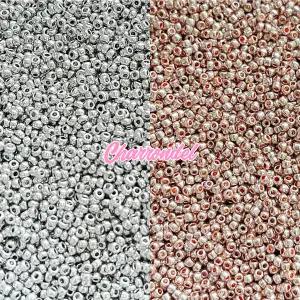 [15g]1.5mm 고품질 불투명 시드비즈 2종 메탈실버 로즈골드 SD2006-2