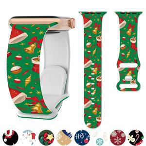애플워치 울트라 3 밴드 49mm 45mm용 크리스마스 스트랩, 아이워치 11 10 9 8 7 6 5 SE용 실리콘 루프 팔찌