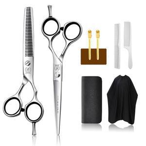 Fenice Peak 15.2cm(6인치) 헤어 커팅 가위 세트, 전문가용 440C 스테인리스 스틸 이발소 가위 키트, 절단 및 얇은 가위 포함, 남성 여성 살롱 가정용 미용 도구 9개