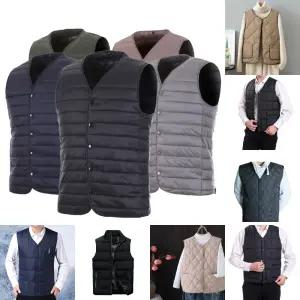 남성 경량패딩조끼 이너용 베스트 브이넥/조끼/패딩/방한/경량/겨울/사무실/사무직/회사/실내/반팔/누빔