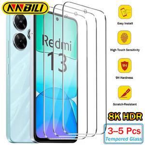 호환 샤오미 레드미 노트 13 12 프로용 NNBILI 3/5개 강화유리 스크린 보호필름, 레드미 노트13 12 13C 12C 커버 강화유리 보호필름