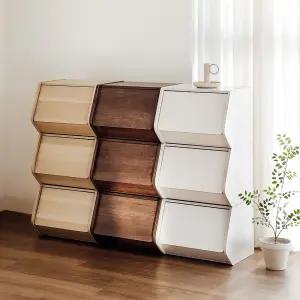 아이리스 코리아 미니 거실 서랍장 수납장 낮은 틈새 다용도 베란다 STB-400D 1개+1개