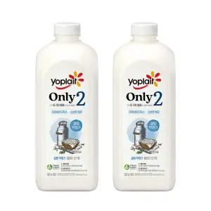 빙그레 요플레 Only2 무가당 플레인 요거트 대용량 1.8L 2병 / 설탕무첨가
