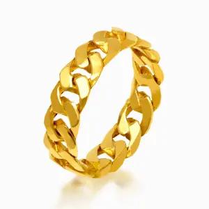 [한국금다이아몬드] 순금 24K 반지 유광 팔각 체인 3.75g