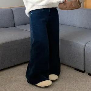 6417 프리미엄 벨벳 스판 와이드 데님 (2color)