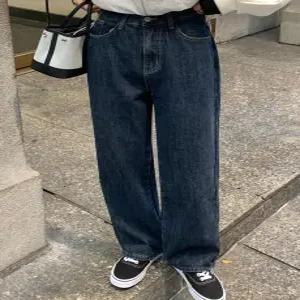 2377 속기모 여유 일자핏 데님 (one color) 허리속밴딩