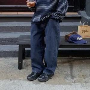 2577 웜히트 빅기모 일자핏 데님 (3color) 허리속밴딩