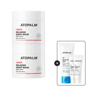 아토팜 릴렉싱 나이트 밤 100ml X2개 고보습 슬리핑크림 GIFT) 판테놀로션23ml*2+탑투토100ml