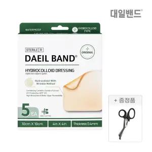 [대일밴드] 0.4mm두께 잘라쓰는 주름 습윤밴드 10x10 5매+응급처치가위 1개