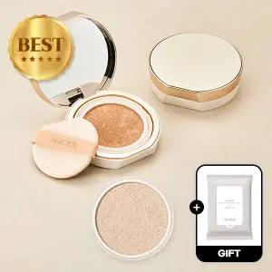 (40%+7%묶음할인/+클렌징티슈)에이지투웨니스 노블 글로우 커버 쿠션 본품+리필