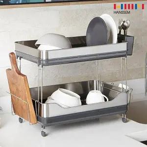 한샘몰PICK 모던 스틸 식기건조대 2단 식기 정리대 보관대