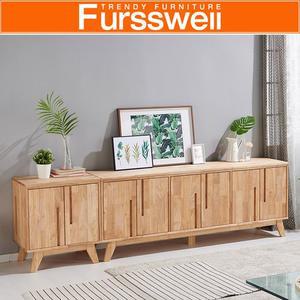 퍼스웰 노르센 고무나무원목 2400 TV장높은거실장SI_138