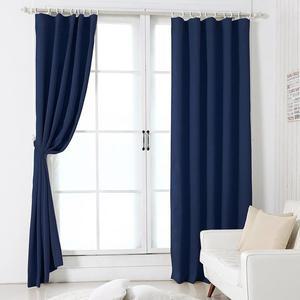 [라이크홈]핀형 솔리드 고밀도 암막커튼 중형 2P 네이비