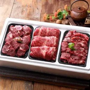 [名品]횡성한우 1등급 구이선물세트 1.2kg(등심400,안심400,특수부위400)