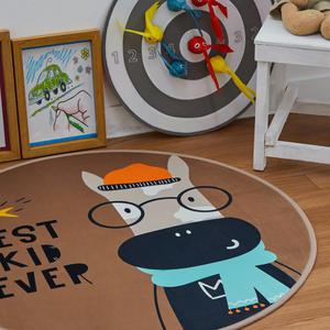 [타임투데코] 모범생 얼룩소 극세사 아이방 원형러그/물세탁/놀이방/캐릭터/키즈러그