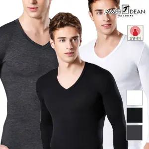 제임스딘 남성 긴팔 상의 발열 내의 빅사이즈 90-110 기능성 V넥 겨울 성인 내복