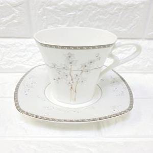 행남자기커피잔세트/4인조/매화/사각커피잔