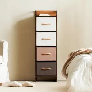 포미즈 패브릭 4단 사이드 틈새 서랍장 수납장