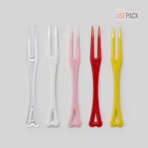 일회용 미니포크 빨강 BOX 10000개 두발포크