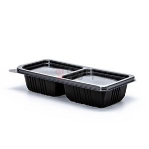 일회용 반찬 샐러드 용기 JB 354 2칸 600세트 검정