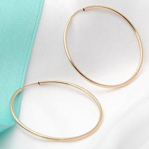 14K골드필드 파이프링귀걸이 쥬얼리 민자 이어링 40mm